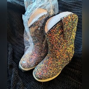 Punkin Patch Purple Glitter Cowgirl Boots